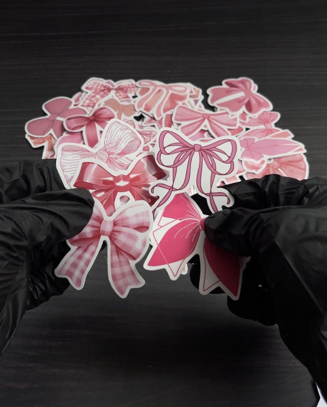 Pink Bow Stickers - 20pcs image