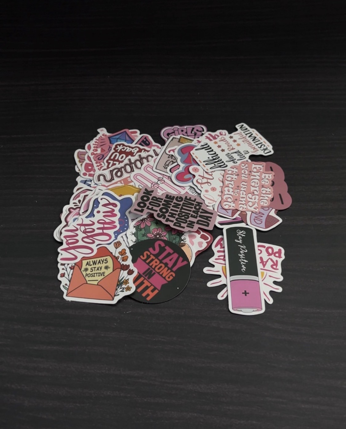 Pink Inspirational Stickers - 20pcs image
