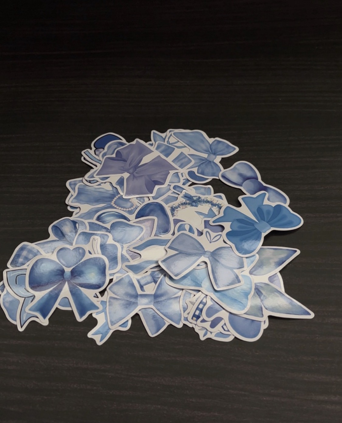 Blue Bow Stickers - 20pcs