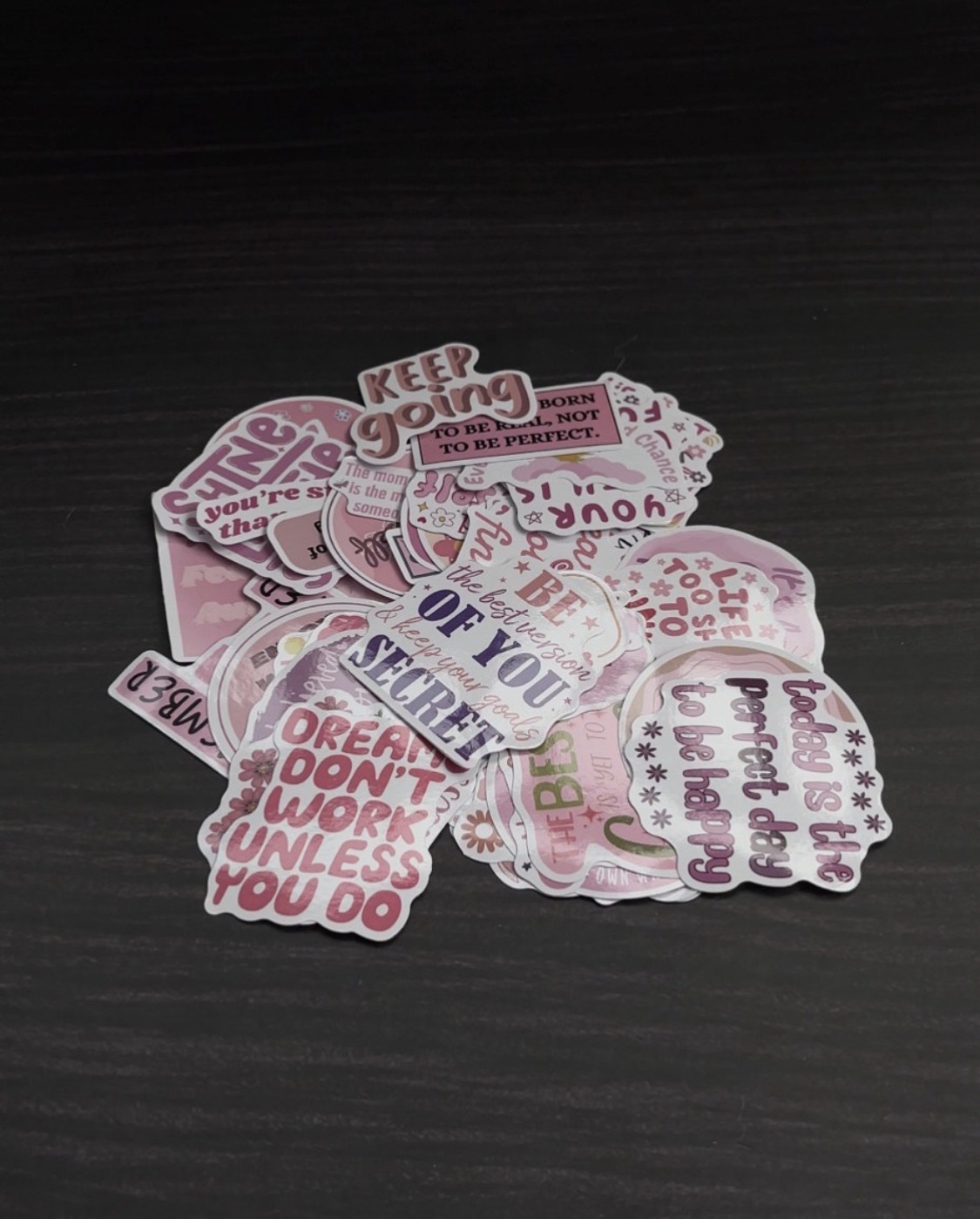 Pink Motivational Stickers - 20pcs