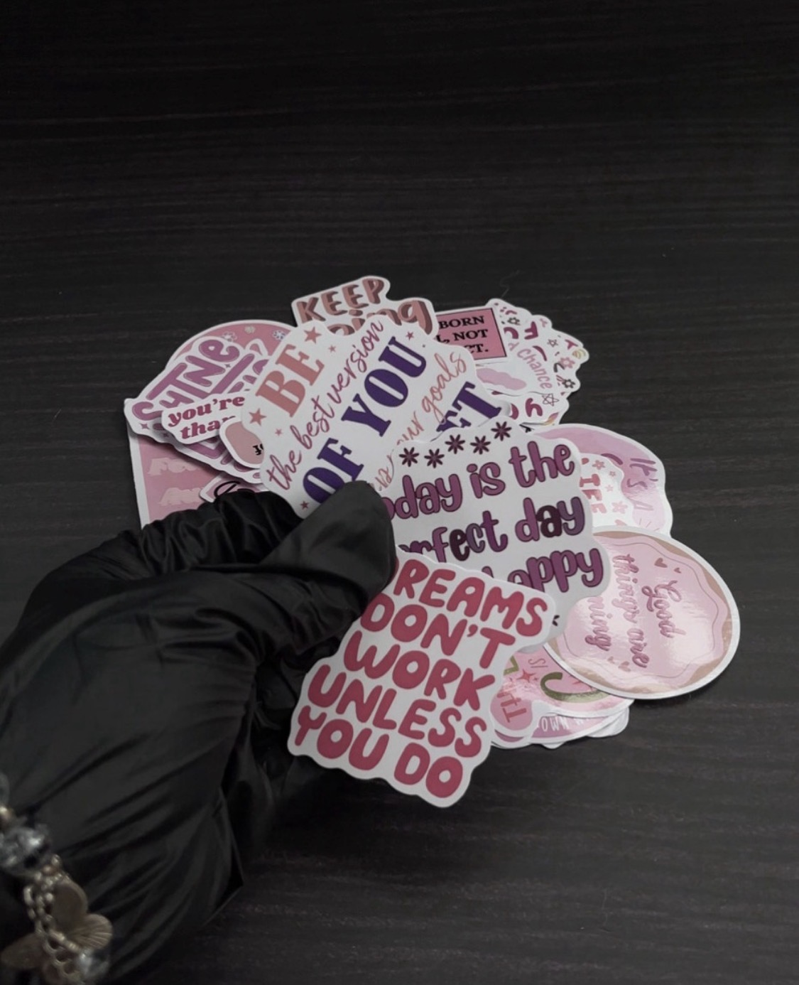 Pink Motivational Stickers - 20pcs image