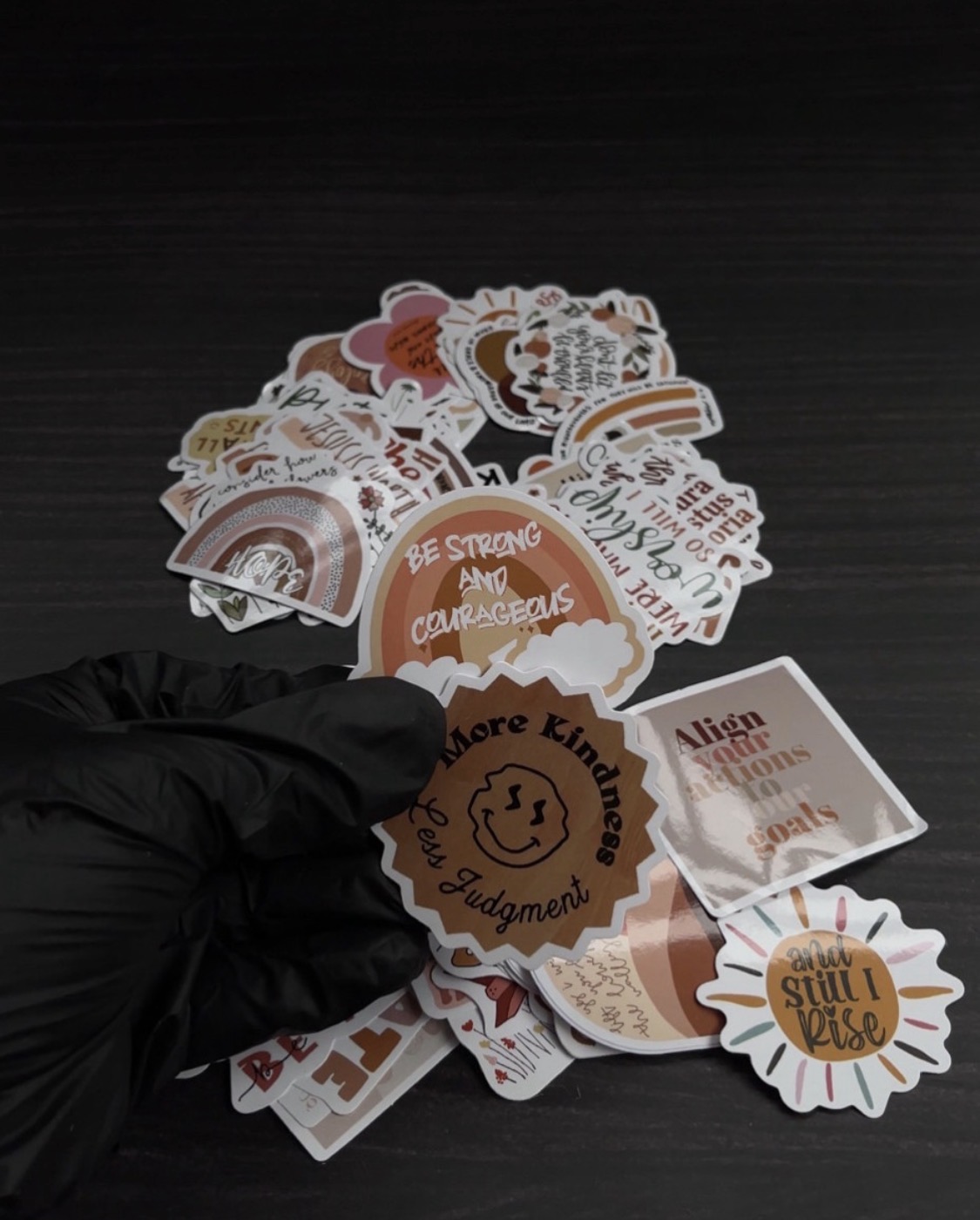 Brown Aesthetic Stickers- 20pcs image
