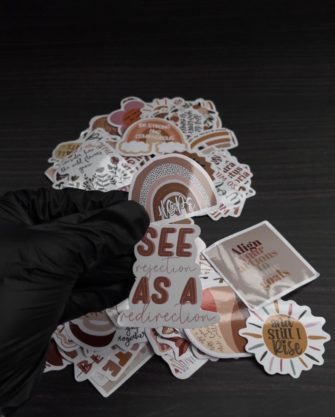 Brown Aesthetic Stickers- 20pcs image