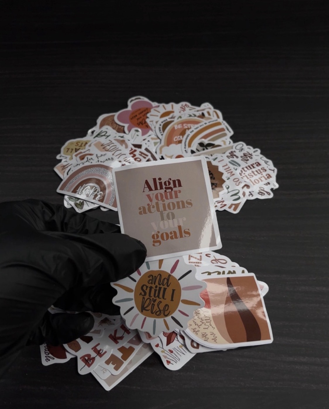 Brown Aesthetic Stickers- 20pcs image