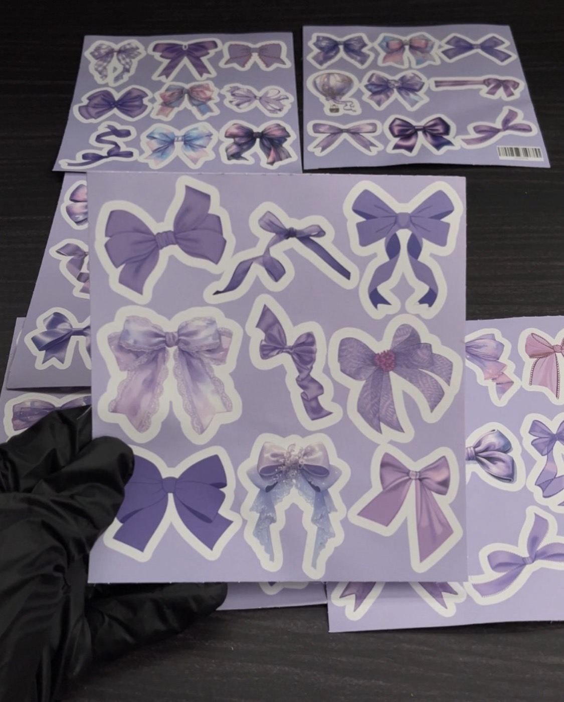 Purple Bow Stickers