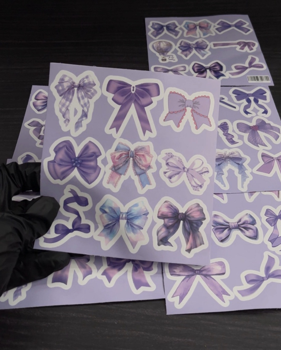 Purple Bow Stickers