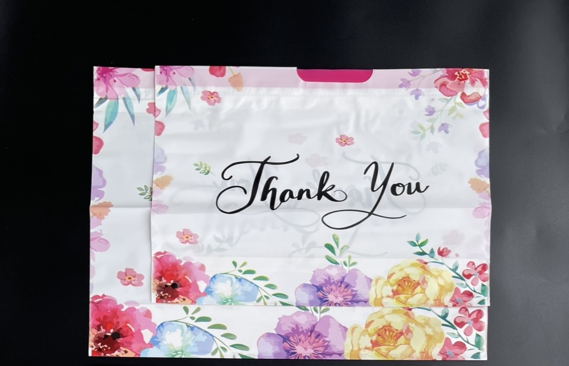 Floral Thank You Drawstring Bag - 10pcs