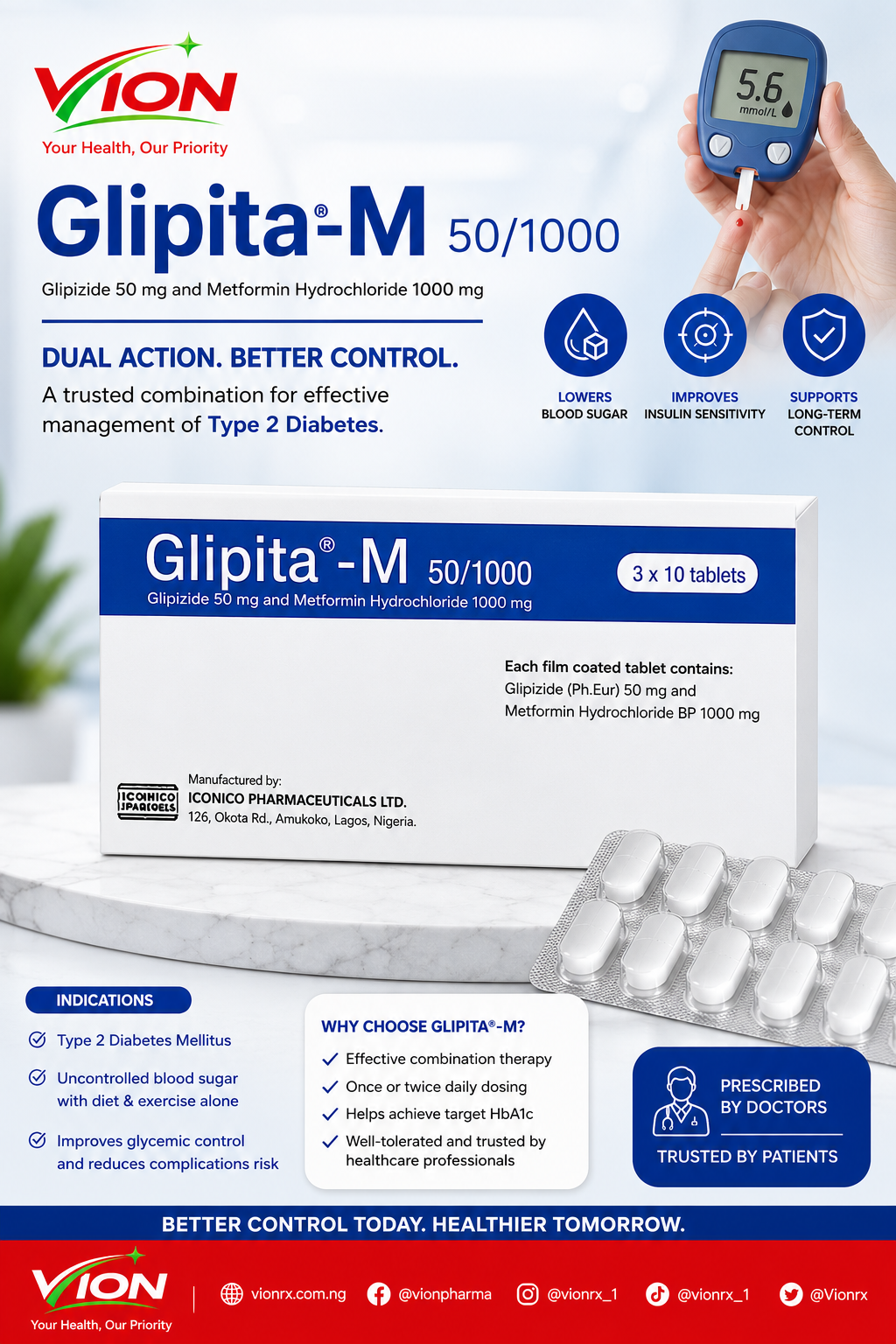 Glipita®-M 50/1000: Effective Dual Therapy for Type 2 Diabetes image