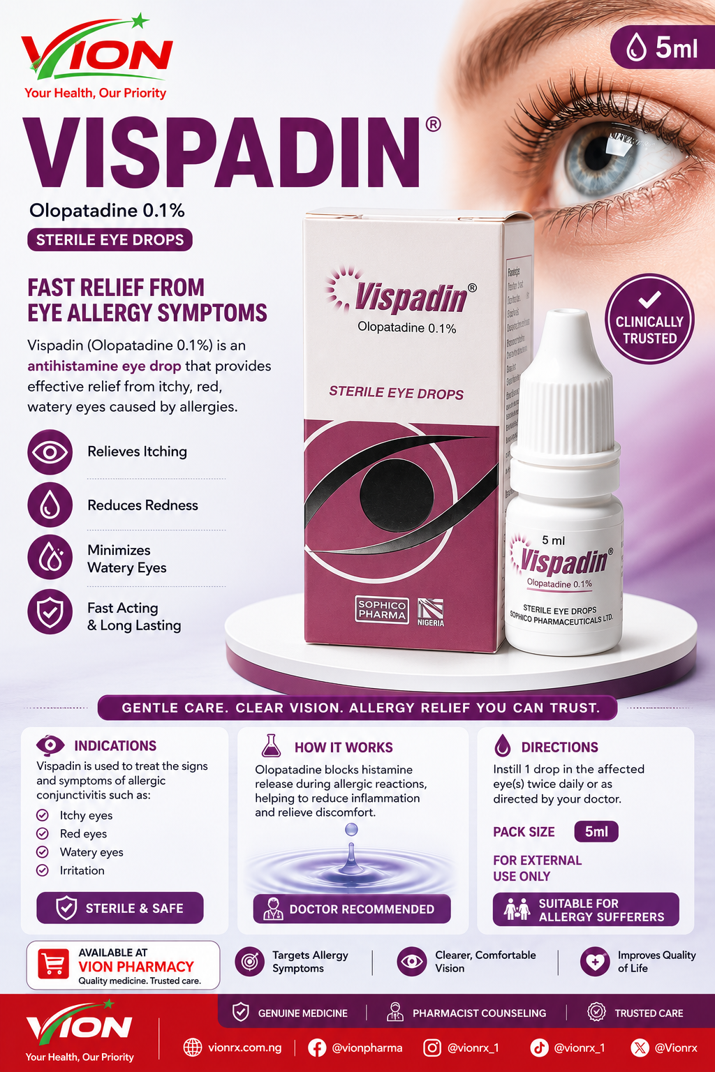Relieve Eye Allergies Fast with Vispadin® Eye Drops image