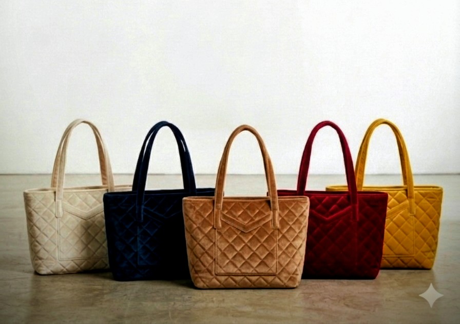 Quilted Velvet Bag: The Perfect Accessory for a Classic and Modern Look Image