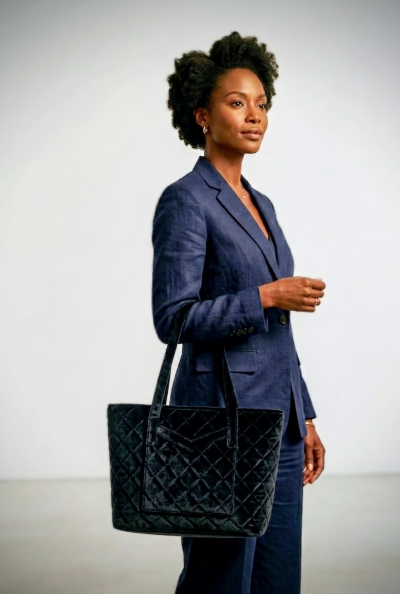 Quilted Velvet Bag: The Perfect Accessory for a Classic and Modern Look Image