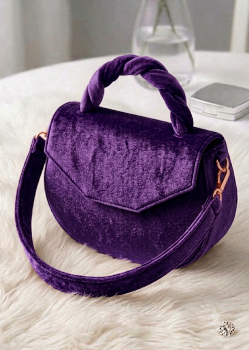 The Twisted Velvet Satchel | Burnt Orange Crossbody
