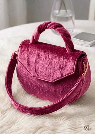 The Twisted Velvet Satchel | Burnt Orange Crossbody