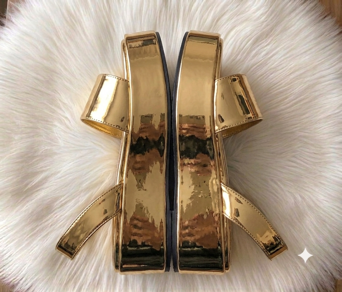 Metallic Gold Slingback Sandals | Handcrafted Luxury Footwear | Lazuda Afrique