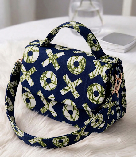 The XOXO Print Flap Bag | Navy & Olive Crossbody