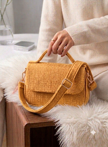The Harvest Tweed Flap Bag | Rust Orange Crossbody