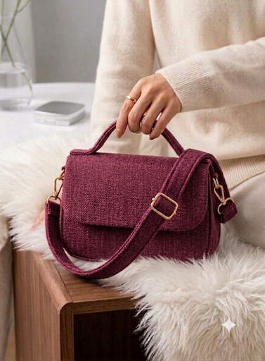 The Harvest Tweed Flap Bag | Rust Orange Crossbody