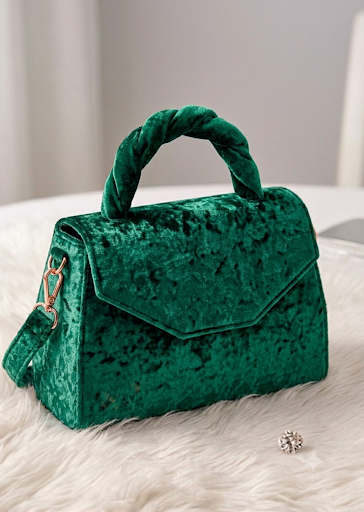 The Twisted Velvet Satchel | Royal Blue Crossbody