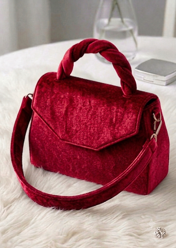 The Twisted Velvet Satchel | Royal Blue Crossbody