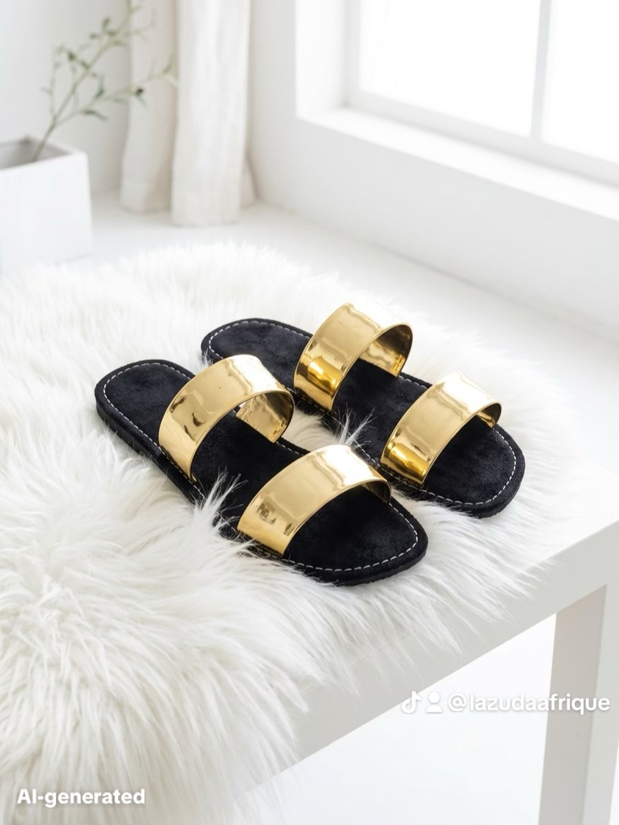 The Midnight Gold Dual-Strap Slide