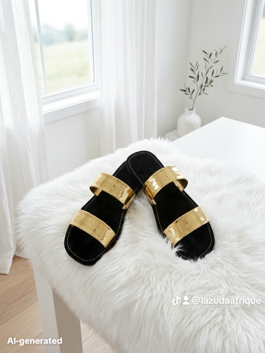 The Midnight Gold Dual-Strap Slide