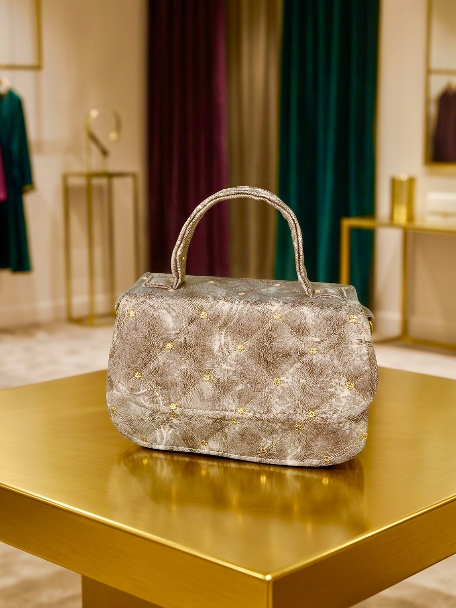 The Quilted Marbled Top-Handle Satchel | Lazuda Afrique