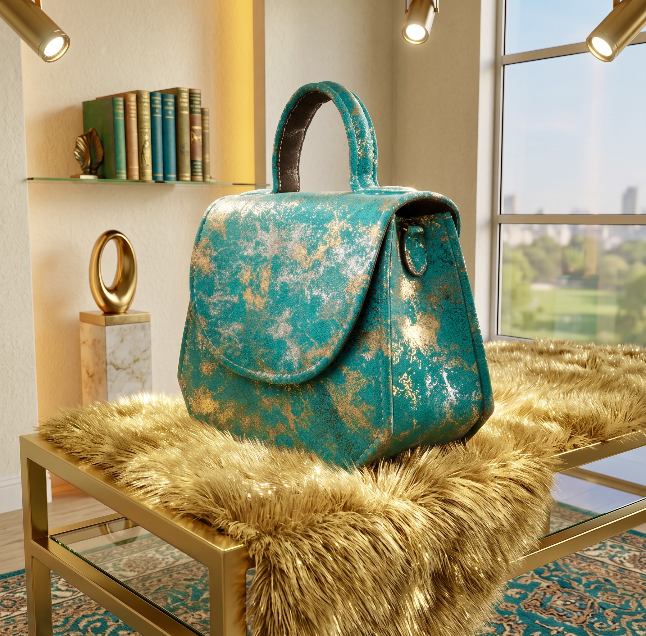 The Gilded Teal Top-Handle Satchel | Lazuda Afrique