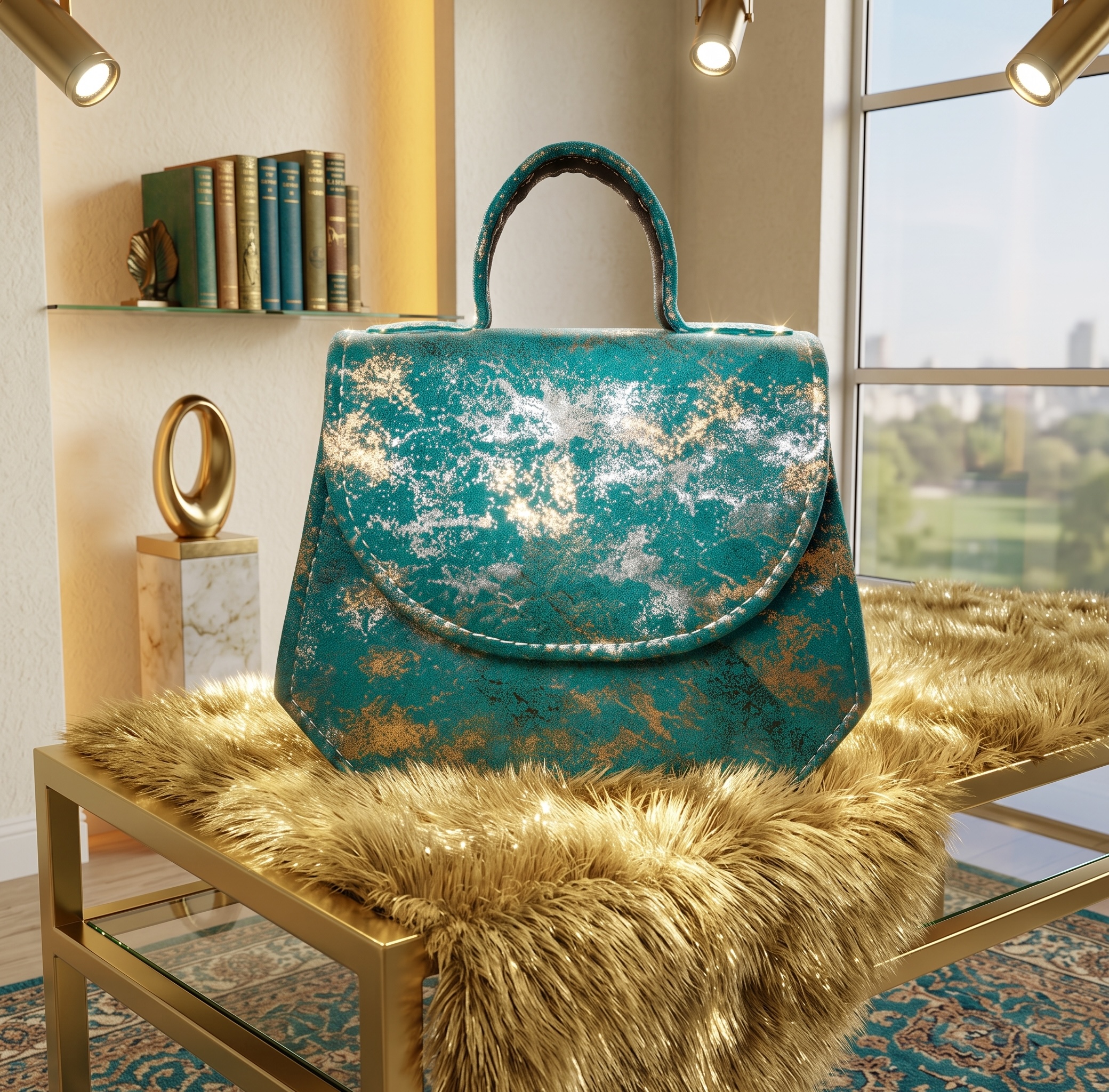 The Gilded Teal Top-Handle Satchel | Lazuda Afrique