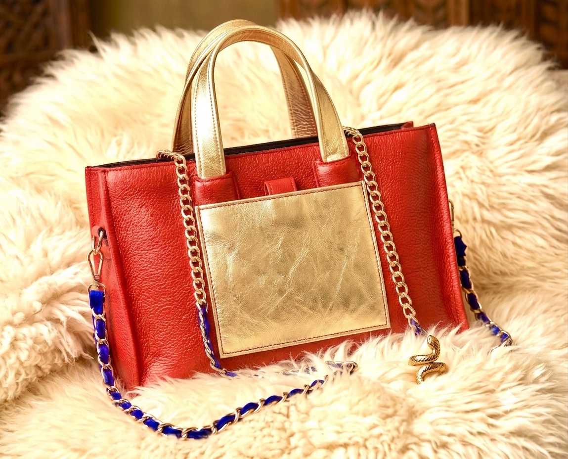 The Luxe Accent Tote – Lavender & Gold Image