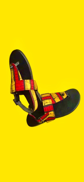 AFRICAN SUGERCANE ADAUGO BANDED SLIPPERS second image