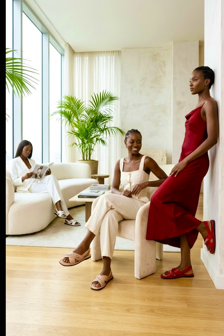 Brand New Black Cross-Strap Slingback Sandals with Silver Chain Detail second image