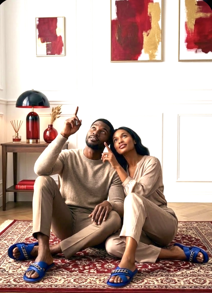 Urban Edge: Chain-Detail Leather Slides" image