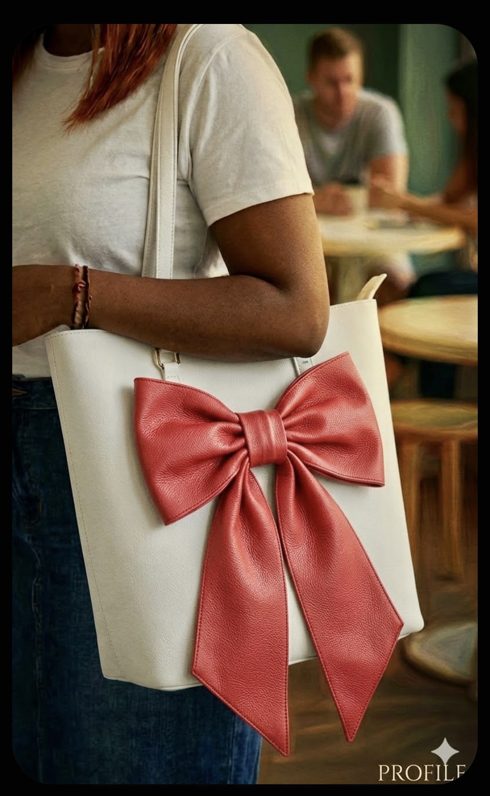 White pebbles leathers tote bag image