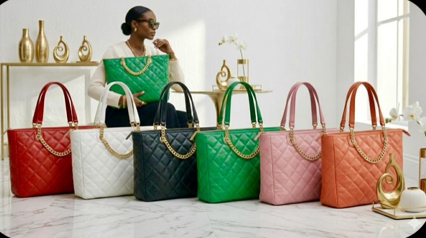 A large Lazudaafrique chain tote bag