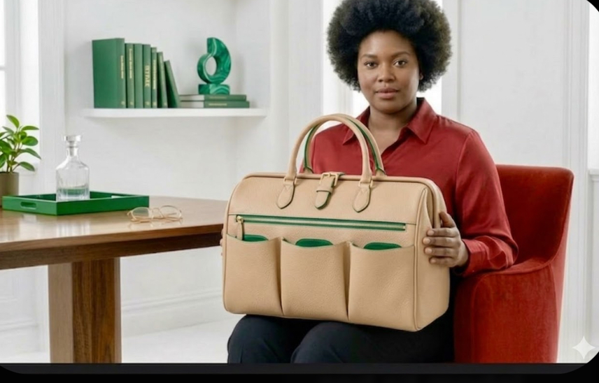 The Tan & Emerald Everyday Boston Bag