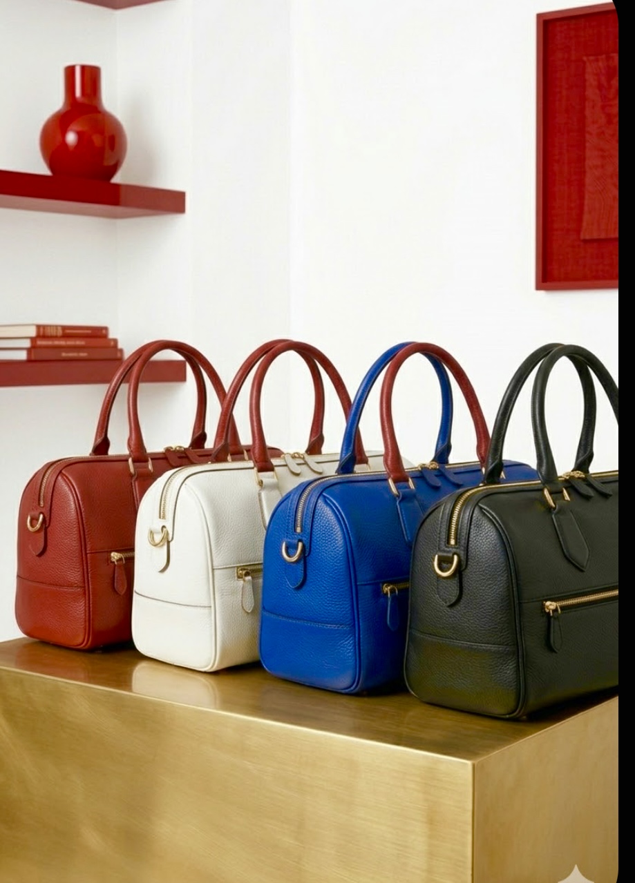 Elegant Emerald Green Leather Satchel