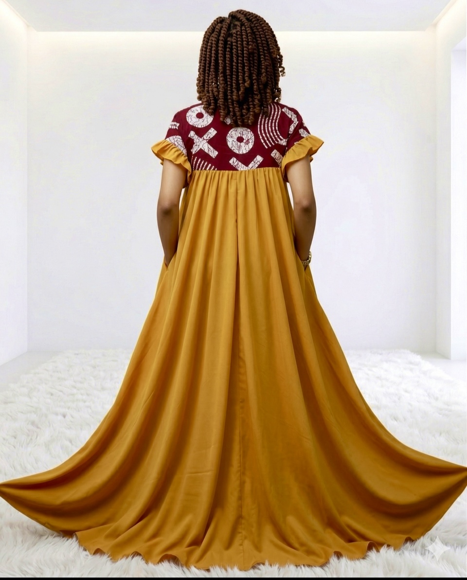 Modern Ankara Fusion Maxi Dress