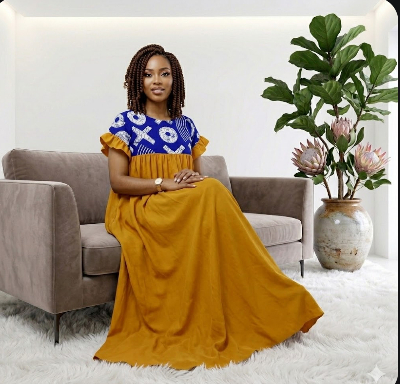 Modern Ankara Fusion Maxi Dress Image