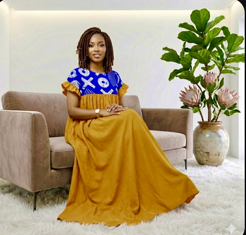 Modern Ankara Fusion Maxi Dress