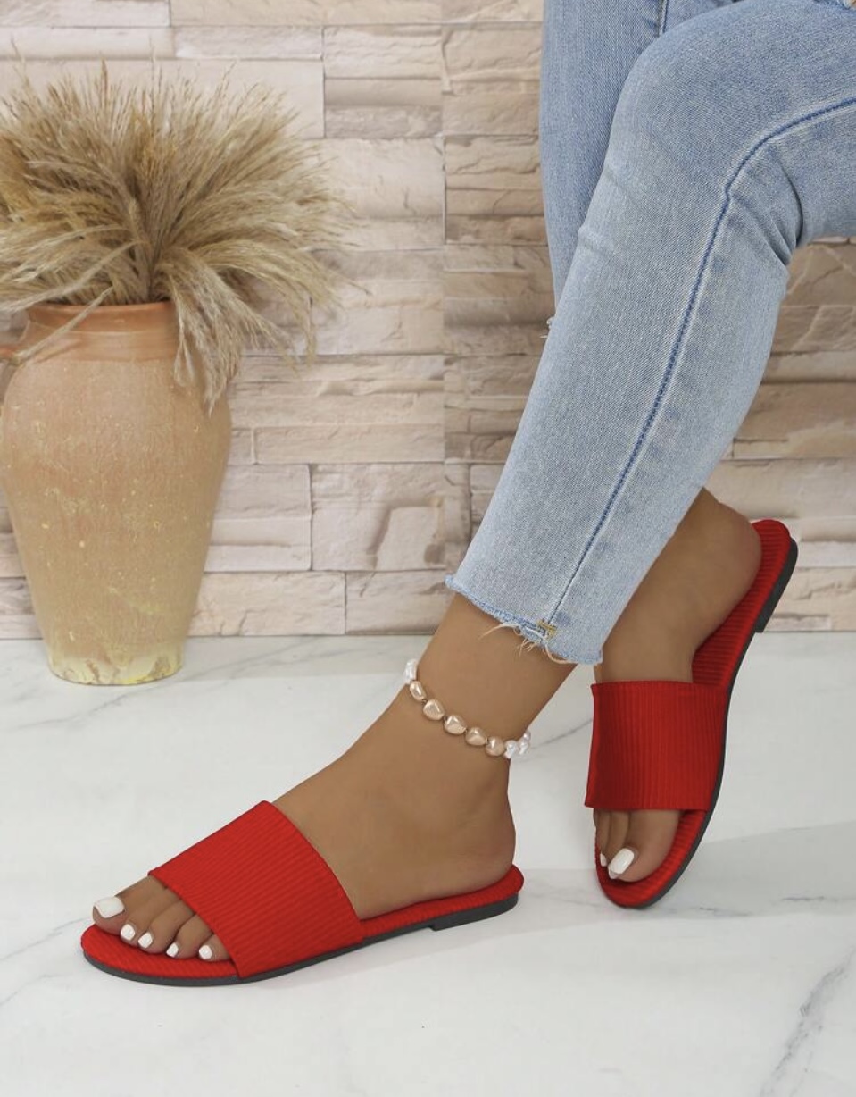 Women's Sandals Red Sandals Travel Home Sandals Women's Casual Sandals Beautiful Slippers Indoor Slippers House Slippers Image