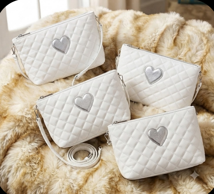 Quilted Heart Crossbody Bag