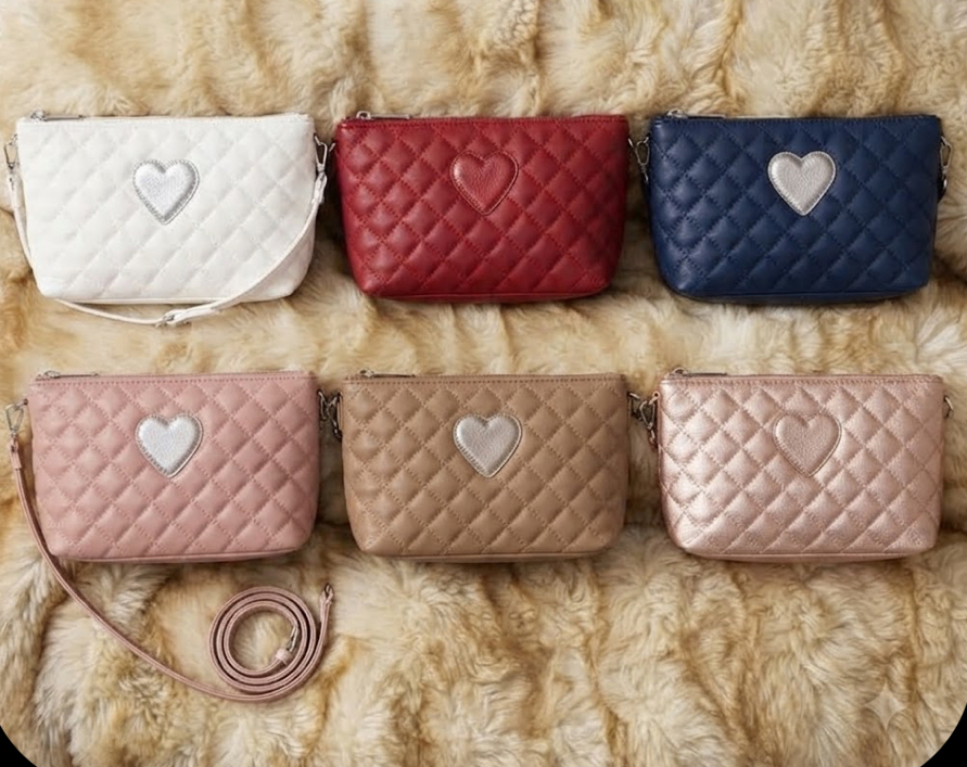 Quilted Heart Crossbody Bag