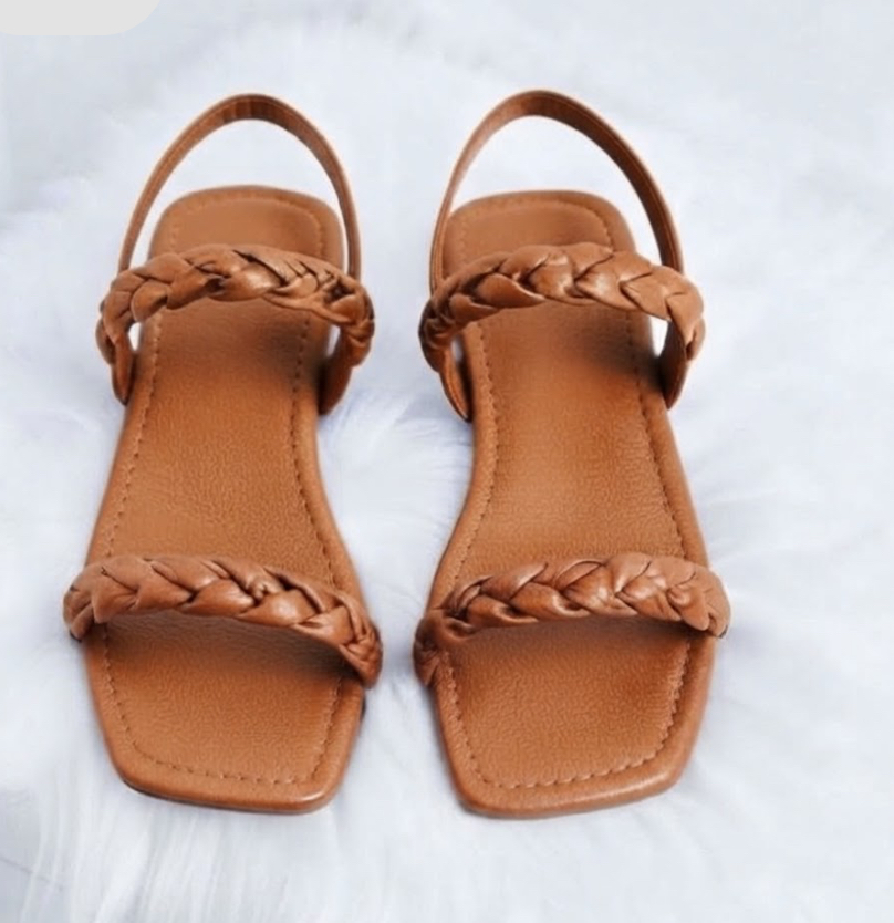 Handcrafted Turquoise Braided Leather Sandals in Ajah | Chic Footwear Lagos