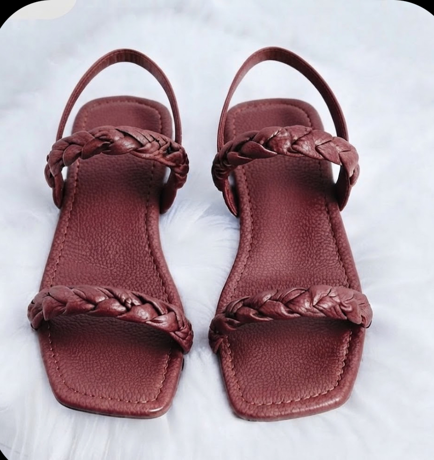 Handcrafted Turquoise Braided Leather Sandals in Ajah | Chic Footwear Lagos