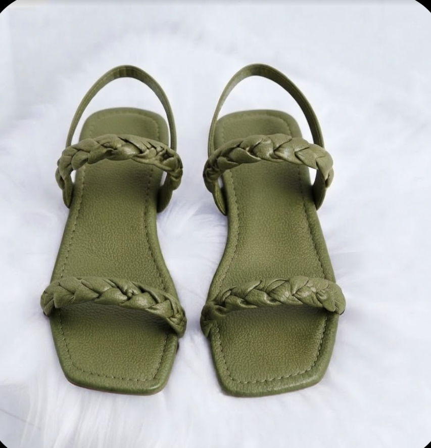 Handcrafted Turquoise Braided Leather Sandals in Ajah | Chic Footwear Lagos