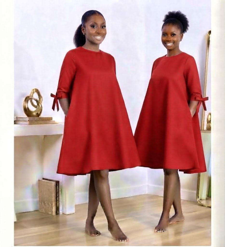 The Ever-Chic Emerald Swing Dress with Tie-Sleeve Details