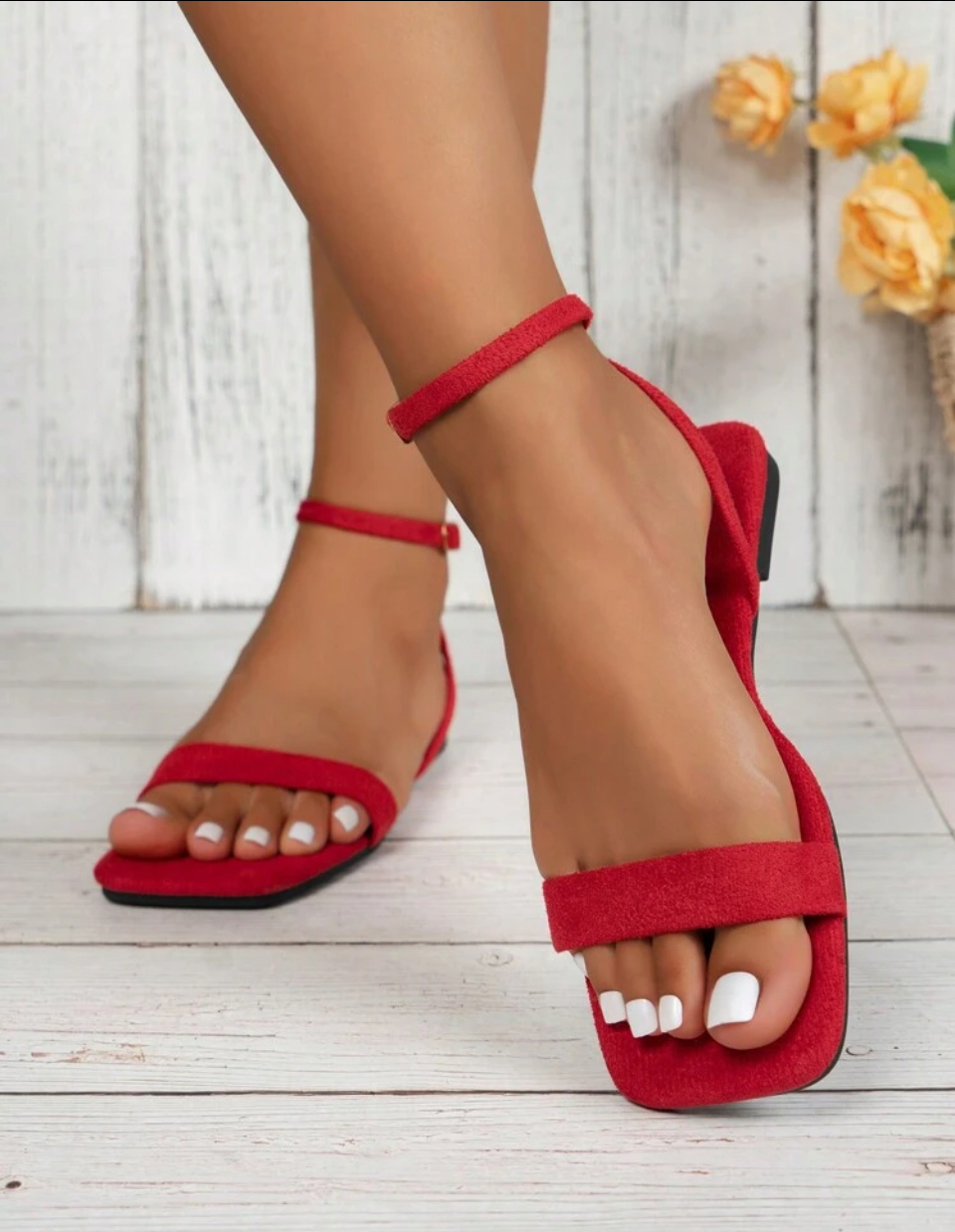 Velvet Casual Shoes With Buckle,