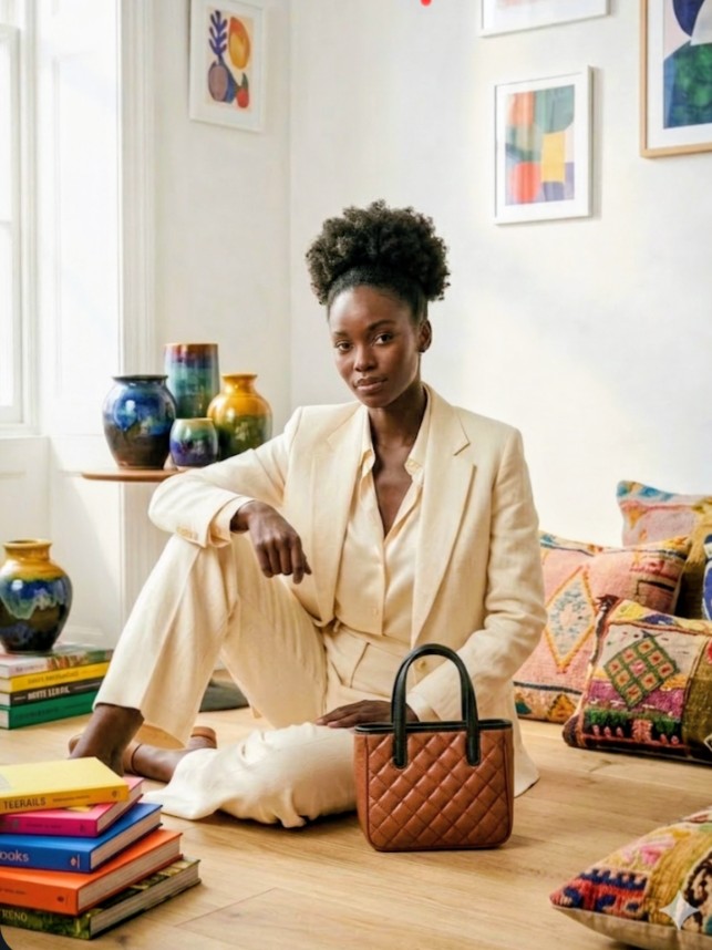 Leather shopper bag image