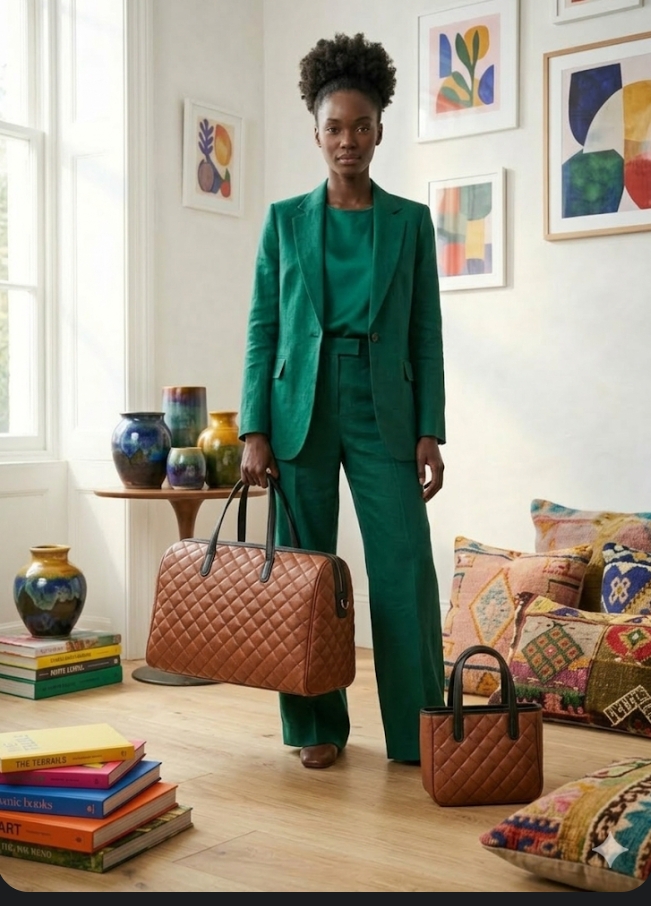 Quilted leather tote bag second image