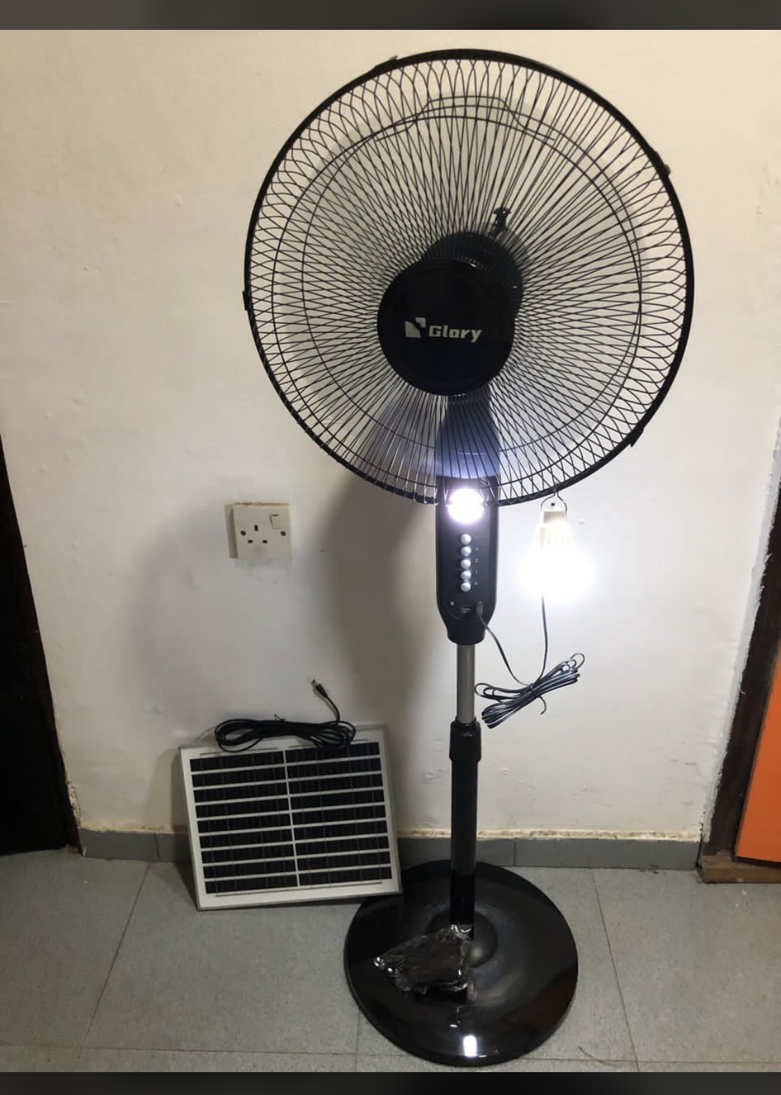 Solar Rechargeable Standing Fan Reliable Cooling Anywhere image